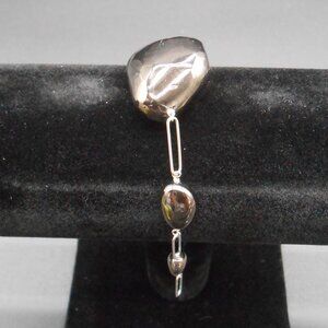 Bracelet, Elite Shungite Paper Clip Chain in Rhodium Over Sterling Silver, 27ctw